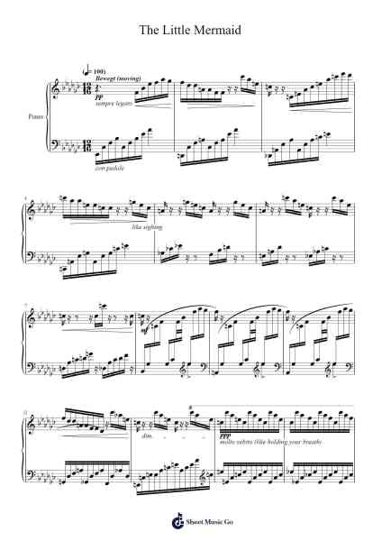 Fairy Tale No.2 "The Little Mermaid" Sheet Music by M. Wong-Arr.Branbart