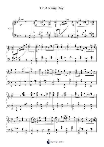 On A Rainy Day Sheet Music by Jean Yatove-Arr.Osrias Drewnia