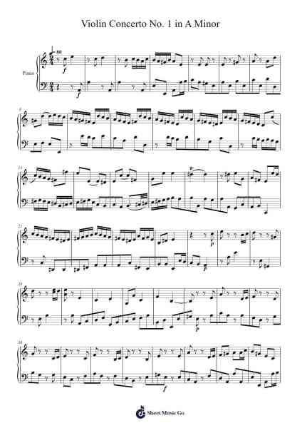 Violin Concerto No. 1 in A Minor Sheet Music by Johann Sebastian Bach-Arr.Stanthy