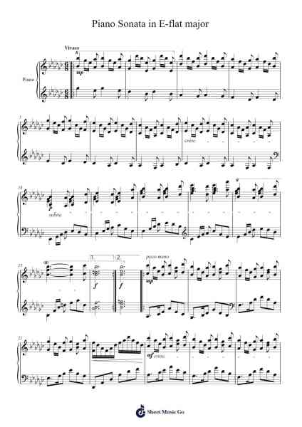 Sonata for Piano in E-flat major Sheet Music by Bryan Saylor-Arr.Roymens