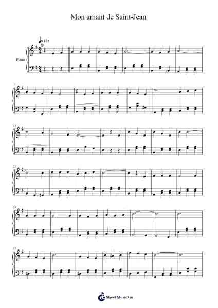 Mon amant de Saint-Jean Sheet Music by audric haentjens-Arr.Alsriah