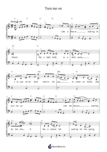 Turn me on Sheet Music by Norah Jones-Arr.Chrisboyd Crosean