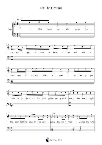 On The Ground Sheet Music by Rosé-Arr.Nery