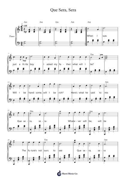Que Sera, Sera Sheet Music by The Pixies-Arr.Camilmen