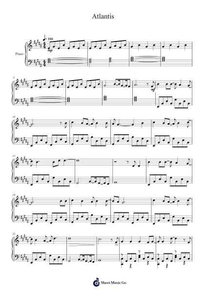 Atlantis Sheet Music by Seafret-Arr.Vinwat