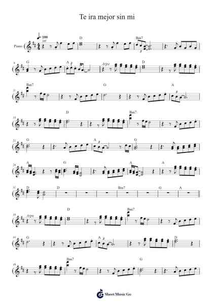 Te ira mejor sin mi 樂譜由  - 編曲 Charnal Tayward