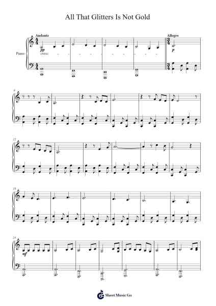 If All the Glitter of Gold Sheet Music by Odesid Xapy-Arr.Dawnbian Sherqe