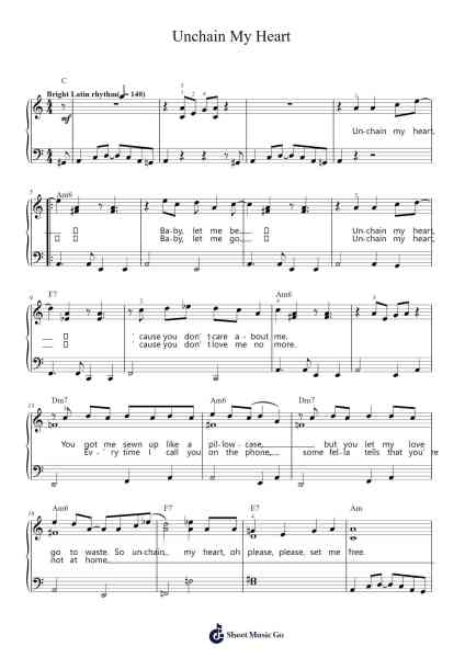 Unchain My Heart Sheet Music by Ray Charles-Arr.Paggai Noelsay