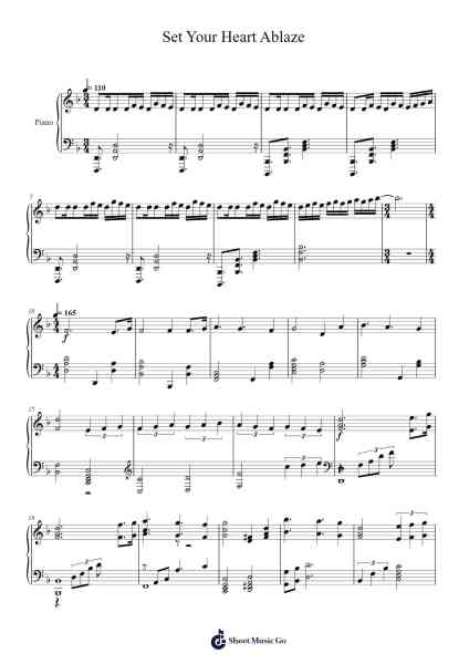 Set Your Heart Ablaze Sheet Music by Go Shiina-Arr.Brower Molliz