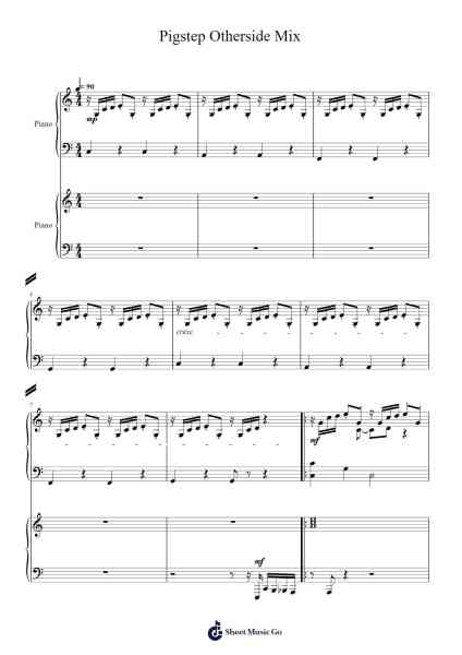 Pigstep Otherside Mix Sheet Music by Lena Raine-Arr.Leifclaire Frankbrooke