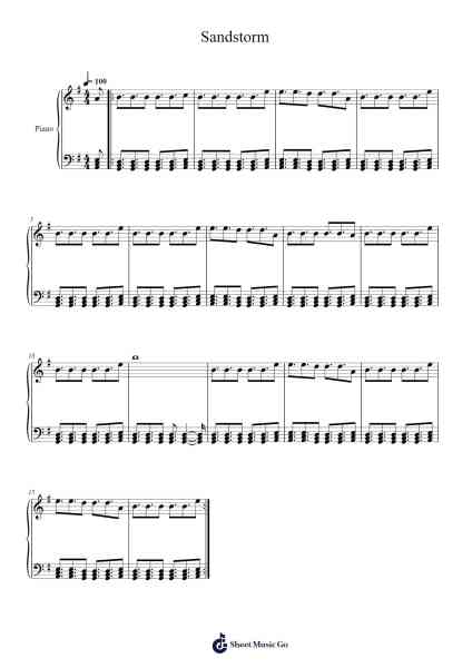 Sandstorm Sheet Music by Darude-Arr.Ausdam Pukin