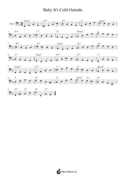 Baby It's Cold Outside Sheet Music by Frank Loesser-Arr.Popdict Greyburns