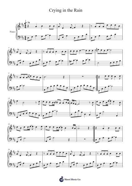 Crying in the Rain Sheet Music by The Everly Brothers-Arr.Chauburne Fowblair