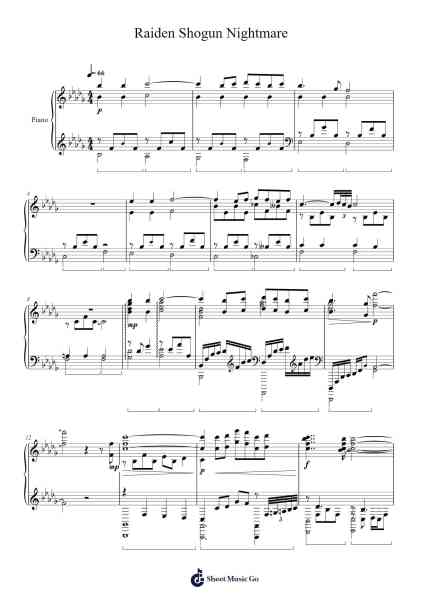 Raiden Shogun Nightmare Sheet Music by Yu-Peng Chen-Arr.Sampcon Mevans