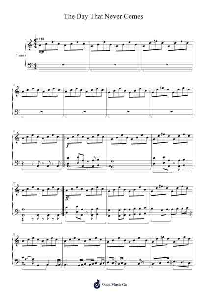 The Day That Never Comes Sheet Music by Metallica-Arr.Comnions Irlay