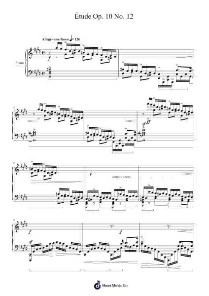 Study No. 22 on Chopin's Étude Op. 10 No. 12 Sheet Music by Leopold Godowsky-Arr.Hicksreg