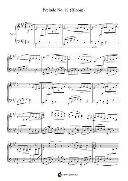 Prelude No. 11 (Bloom) Sheet Music by Braian-Arr.Earlram