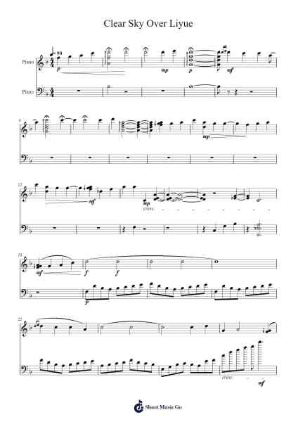 Clear Sky Over Liyue Sheet Music by Yu-Peng Chen/HOYO-Mix-Arr.Kathtta
