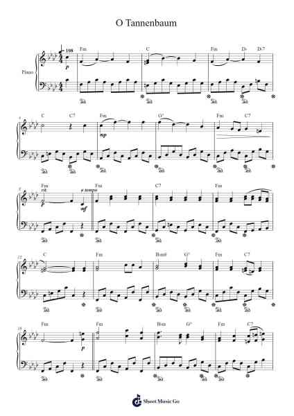 O Tannenbaum Sheet Music by Misc Christmas-Arr.Pauldo Reedbart