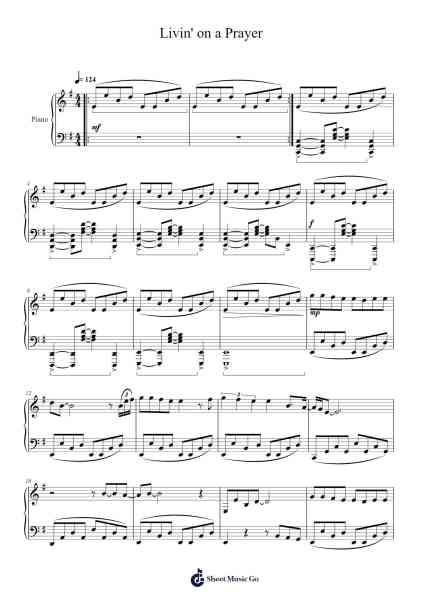 Livin' on a Prayer Sheet Music by Bon Jovi-Arr.Hornker