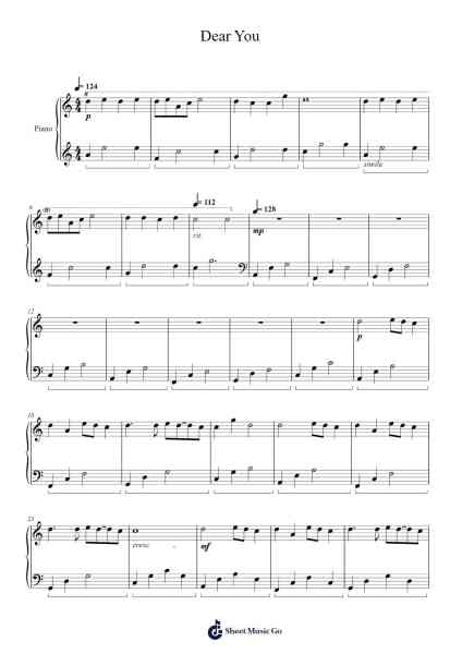 Dear You Sheet Music by Phyrnna-Arr.Webbjohn Zafy