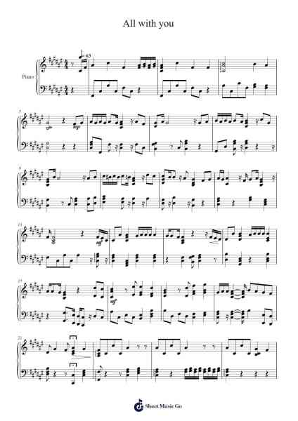 All with you Sheet Music by Taeyeon-Arr.Pulsing