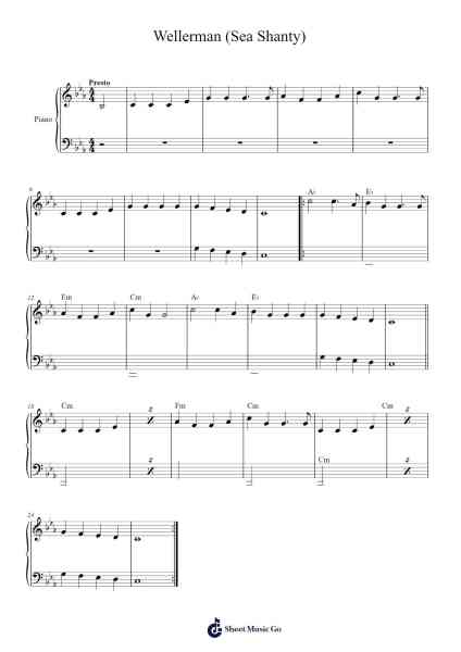 Wellerman (Sea Shanty) Sheet Music by Misc Traditional-Arr.Gasgreve Ausnal