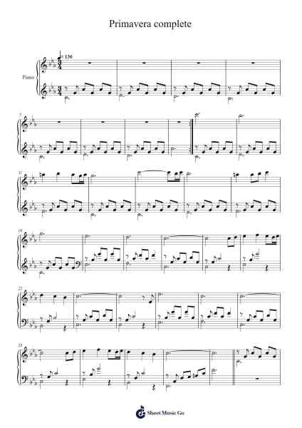 Primavera complete Sheet Music by Ludovico Einaudi-Arr.Bergdrew Browningthur