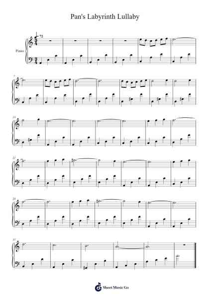 Pan's Labyrinth Lullaby Sheet Music by Javier Navarrete-Arr.Deirmand