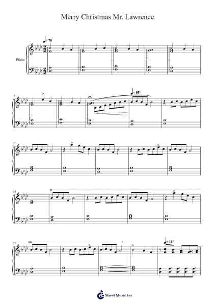 Merry Christmas Mr. Lawrence Musica per pianoforte di Ryuichi Sakamoto - Arr.Virwey Bloornid