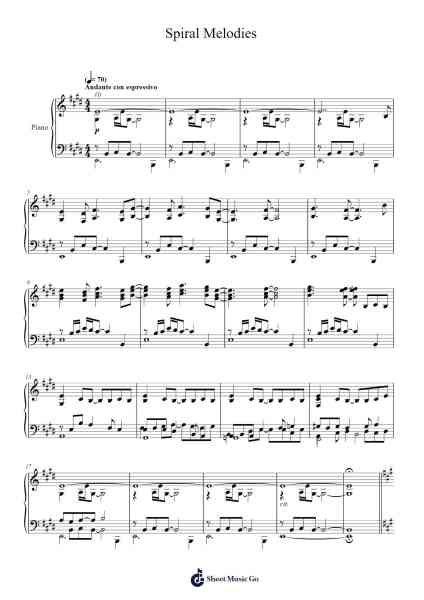 Spiral Melodies Sheet Music by Makato Yoshimori/Johnavon Joseph Jin-Arr.Jacthel