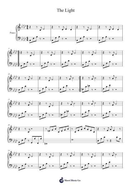 The Light Sheet Music by Regina Spektor-Arr.Vicbuck Orboyle