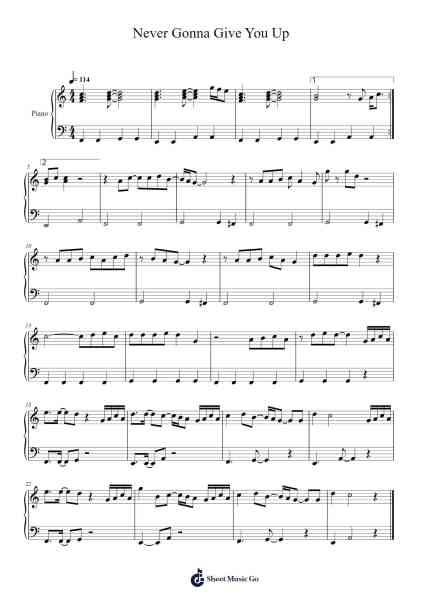 Never Gonna Give You Up Sheet Music by Rick Astley-Arr.Xefunk Huttrick