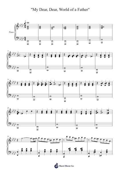 My Dear, Dear, World of a Father Sheet Music by Nicholas Britell-Arr.Gabe Prittdair