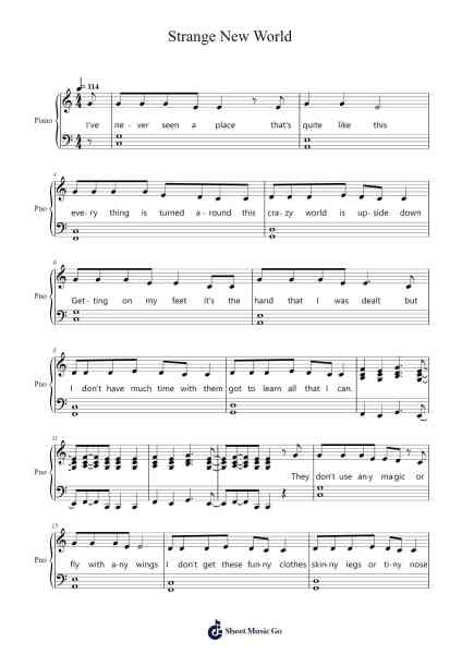 Strange New World Sheet Music by Daniel Ingram-Arr.Odewyatt