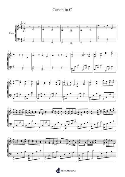 Canon in D - Johann Pachelbel Sheet Music by Johann Pachelbel-Arr.Oisenrob Clyger