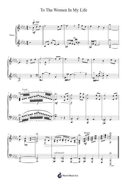 To The Women In My Life Sheet Music by Billy Cobham-Arr.Hilye