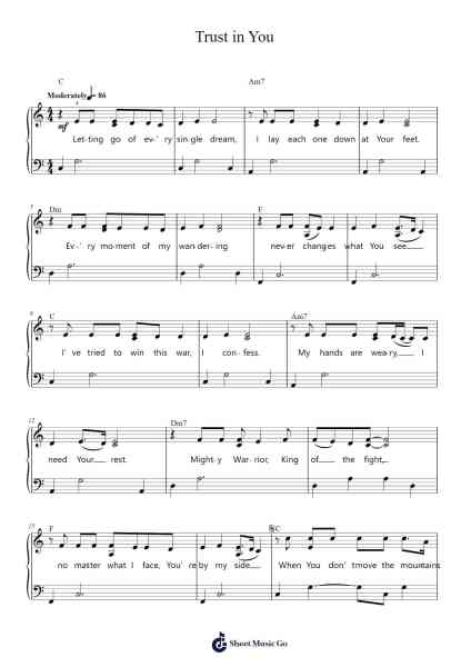 Trust in You 乐谱由 Lauren Daigle - 编曲 Hornwald