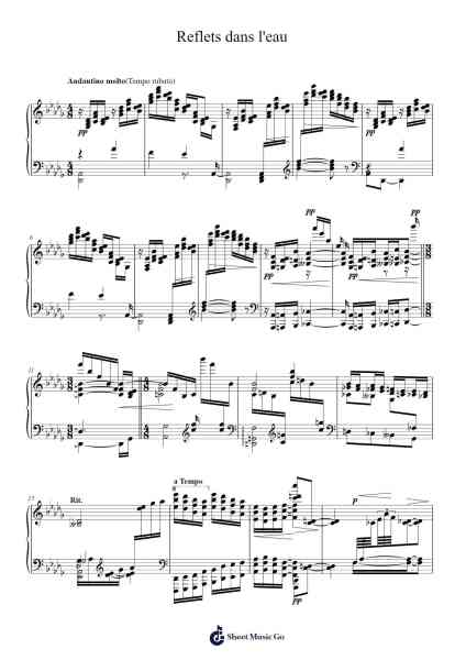 Images, Set 1, L. 110: I. Reflets dans l'eau Sheet Music by Claude Debussy-Arr.Ribloor