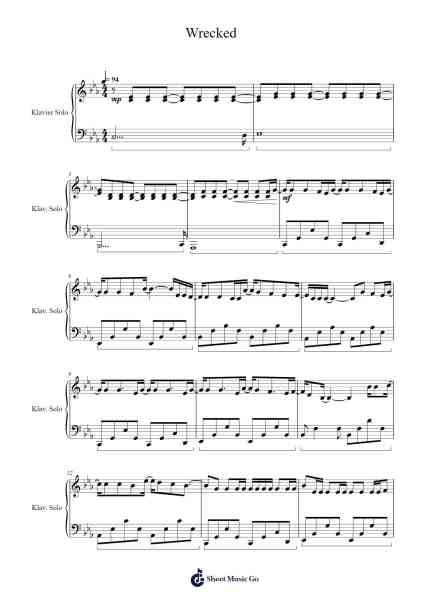Wrecked Musica per pianoforte di Imagine Dragons - Arr.Horncie Shapole