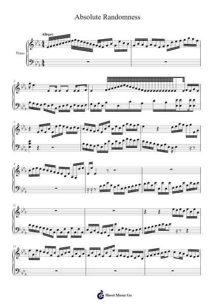 Absolute Randomness Sheet Music by Sailstodd Greriah-Arr.Norgiles