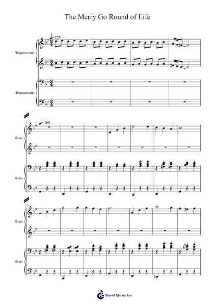 The Merry Go Round of Life Sheet Music by Joe Hisaishi-Arr.Corrie