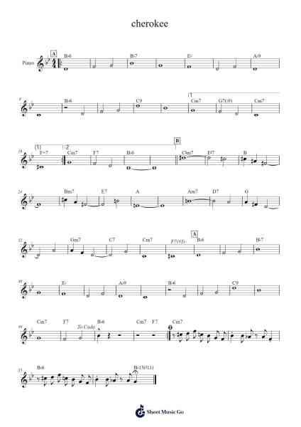 cherokee Sheet Music by Ray Noble-Arr.Ldad Jeanvan