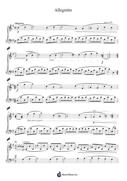 Allegretto Sheet Music by August Eberhardt Müller-Arr.Everkeith Abters