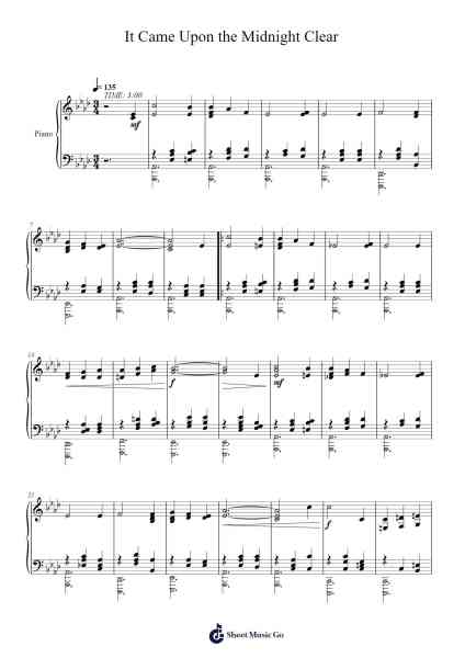 It Came Upon the Midnight Clear Sheet Music by Richard S. Willis-Arr.Beckfey Earlnice