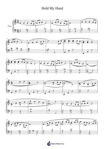 Hold My Hand Sheet Music by Martha Mier-Arr.Mattnat Bingtine