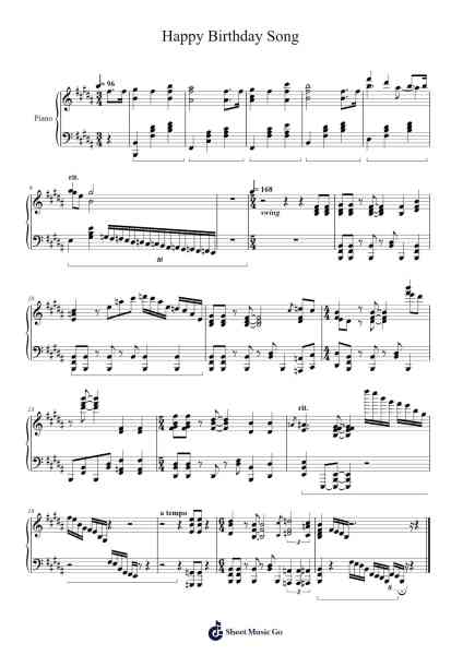 Happy Birthday Song Sheet Music by undefined-Arr.Sherrah Birroll