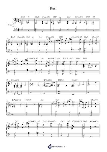 Rest Sheet Music by 백예린-Arr.Twainsel