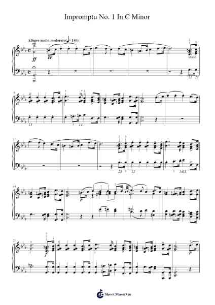 Impromptu No. 1 in C Minor, Op. 90, D. 899 Sheet Music by Franz Schubert-Arr.Hearstjean