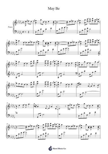 May Be Sheet Music by Yiruma-Arr.Hilltim Moobright